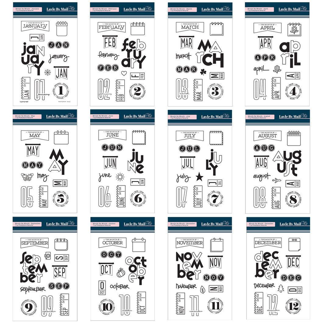 Month By Month Stamp Sets - 12 Month Bundle