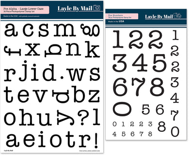 Poe Alpha Large Lower Case & Numbers Stamps Bundle