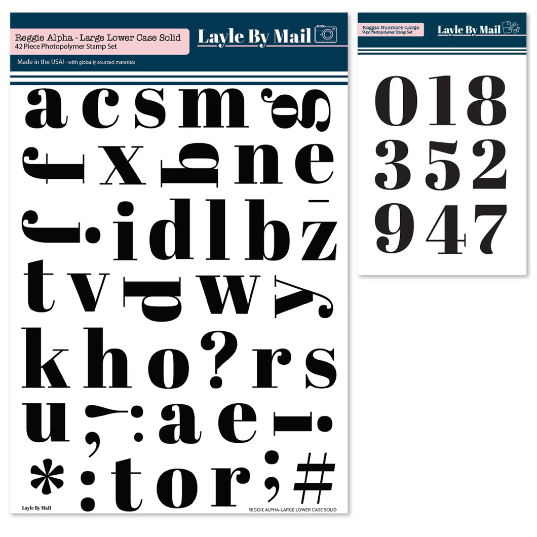 Reggie Alpha Large Lower Case & Numbers Stamp Bundle