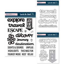 Load image into Gallery viewer, Travel Words Stamp &amp; Die Bundle