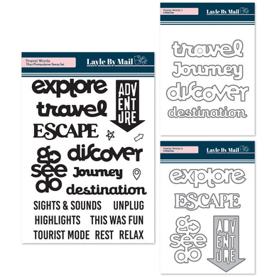 Travel Words Stamp & Die Bundle