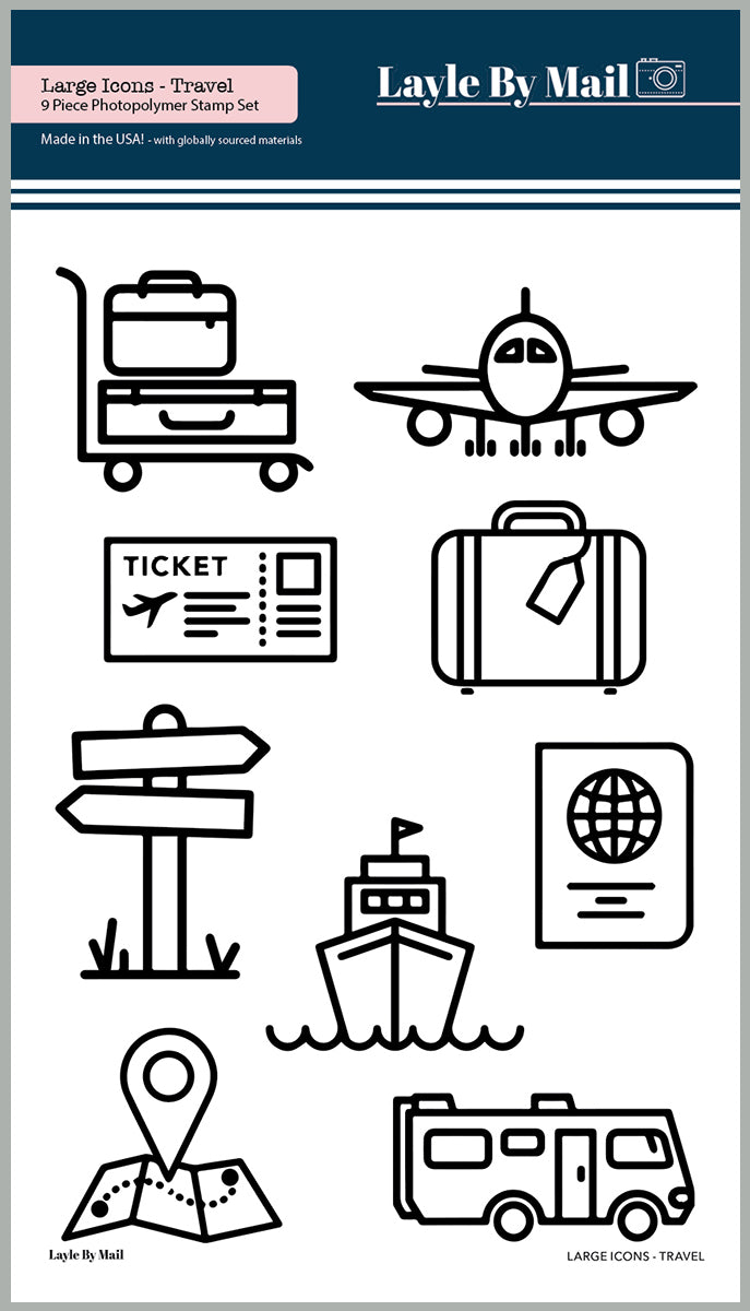 Large Icons - Travel 4x6 Stamp Set