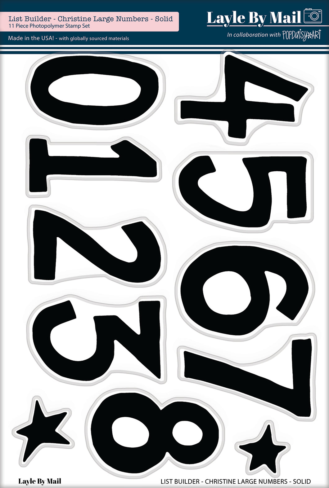 Christine Large Numbers - Solid 6x8 Stamp Set