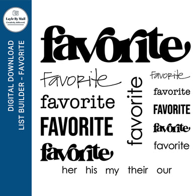 Digital Stamps:  List Builder - Favorites