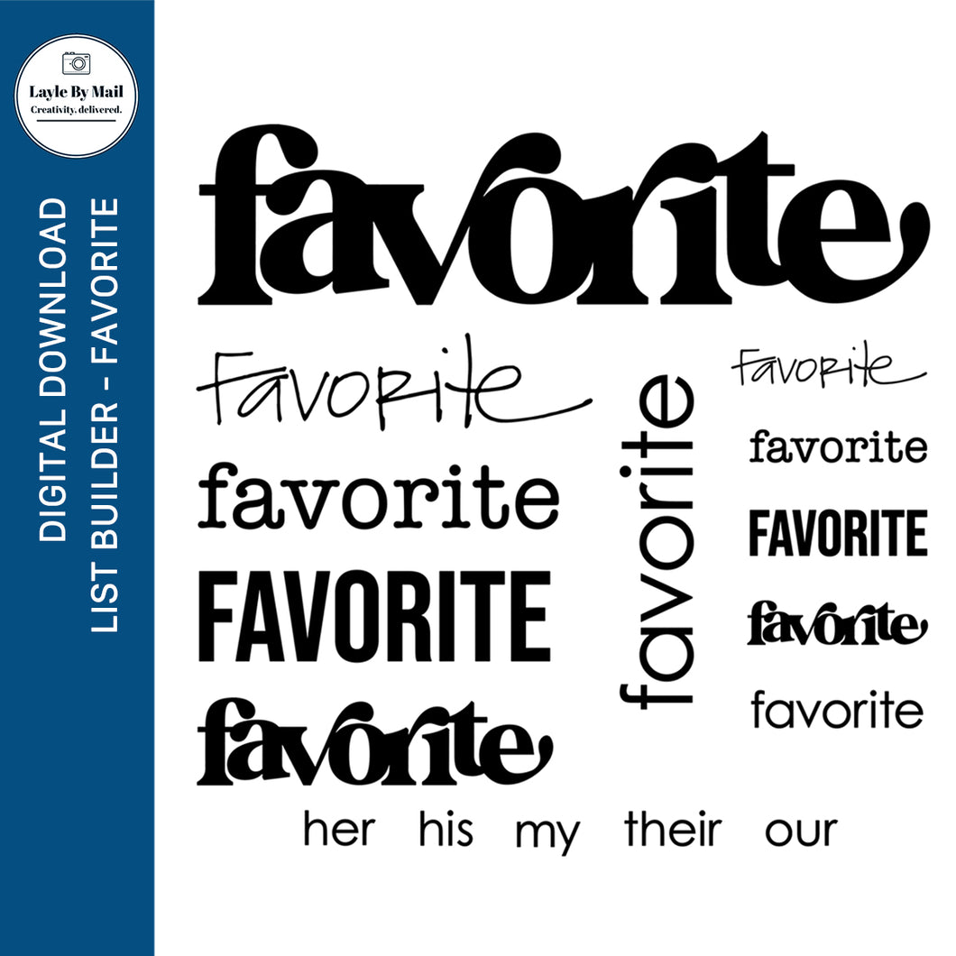 Digital Stamps:  List Builder - Favorites