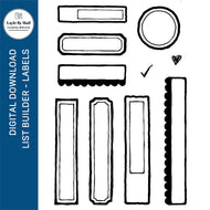 Digital Stamps:  List Builder - Labels