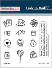 Load image into Gallery viewer, List Builder - Mini Icons - Love 3x3 Stamp Set