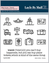 Load image into Gallery viewer, List Builder - Mini Icons - Travel 3x3 Stamp Set