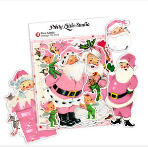 Pretty Little Studio | Sugar Plum - Pink Santa Vintage Die-cuts