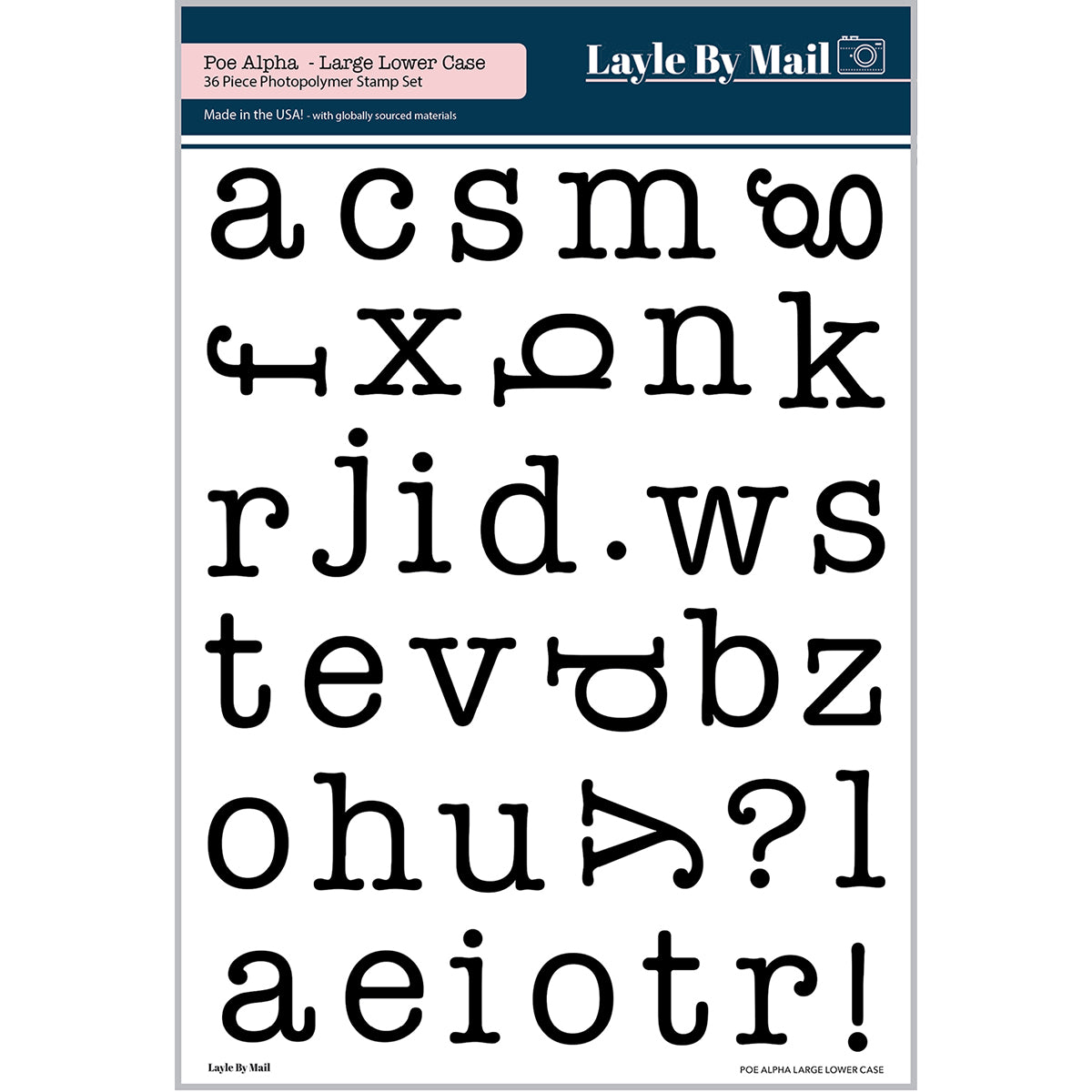Poe Alpha - Large Lower Case 6x8 Stamp Set – Layle By Mail