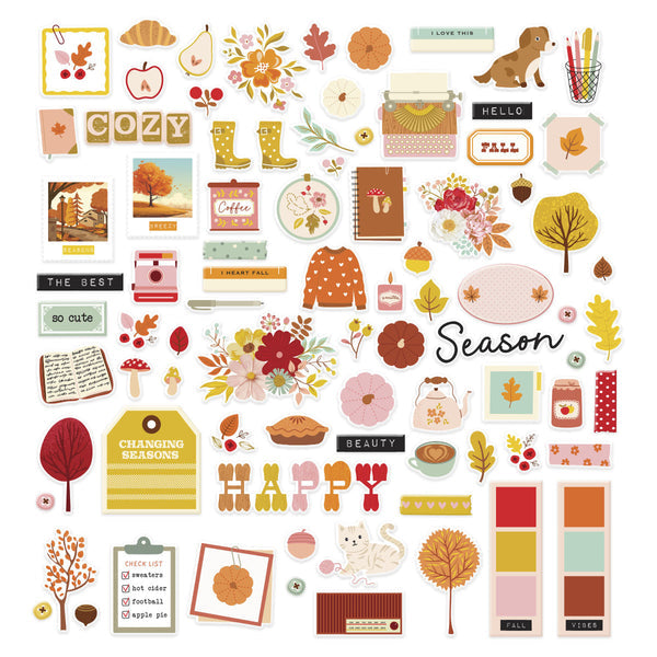 Spellbinders | Autumn Archives - Chipboard Die Cut Stickers