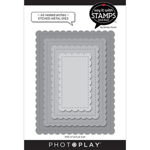 Photoplay Paper | Say It With Stamps - A2 Nested Stitched Scallops Metal Die Set