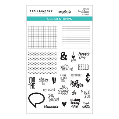 Spellbinders | Just Sayin' - Speech Bubbles Sentiments Clear Stamp Set