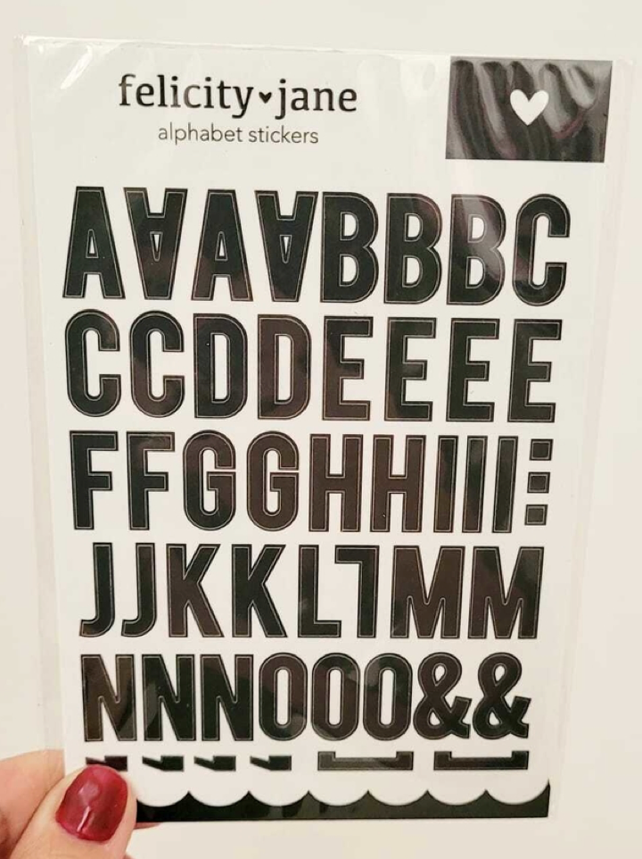 Felicity Jane Small Black Alphabet Stickers