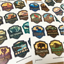 Load image into Gallery viewer, National Parks 66 Piece Vinyl Sticker Set - Mini EMBLEMS