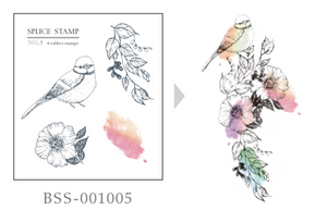 MU Splice Stamp - Birds & Flowers (5)