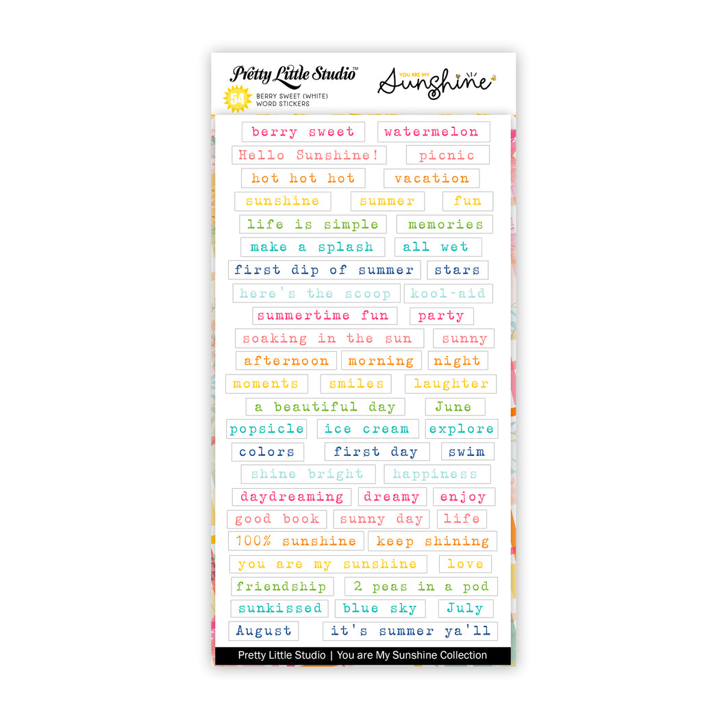 You Are My Sunshine Collection | Berry Sweet | White Stickers