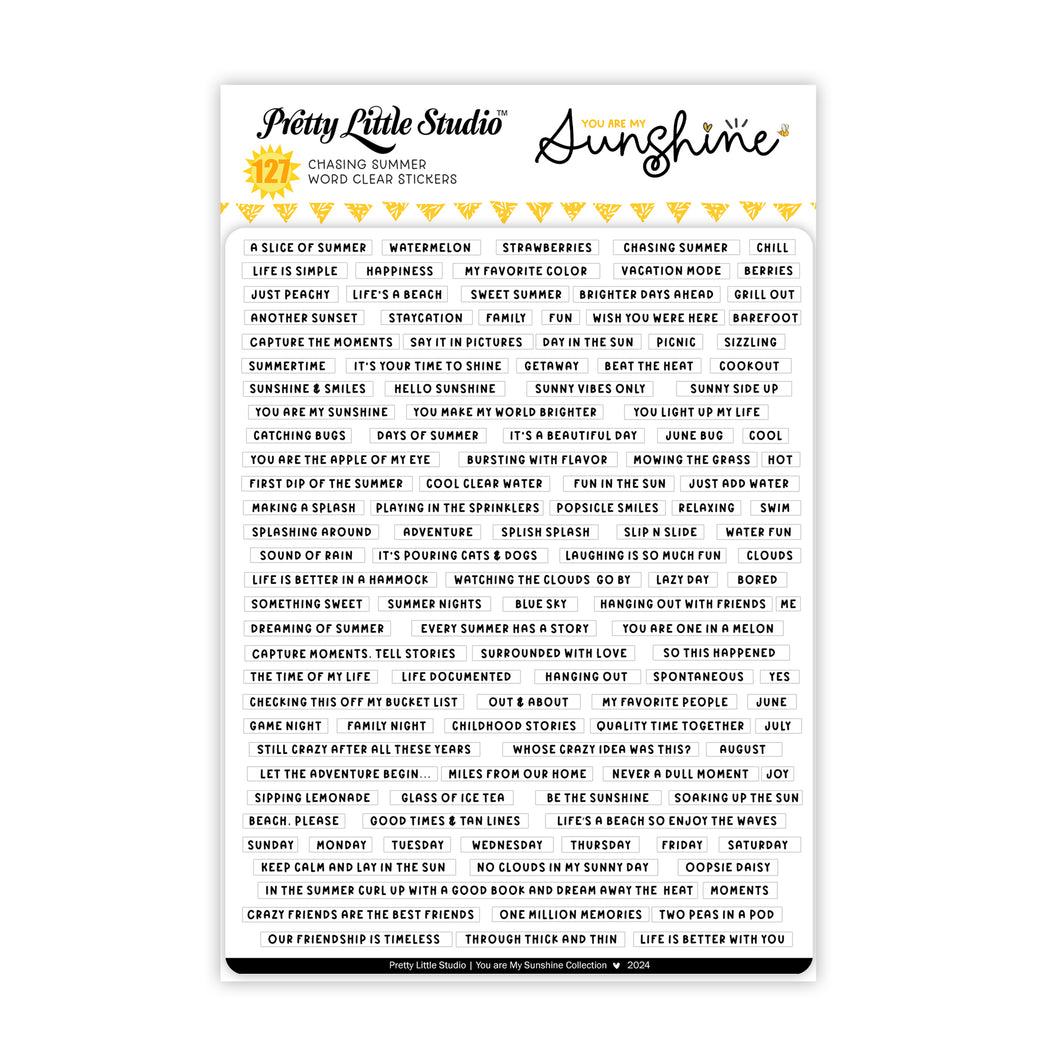 You Are My Sunshine Collection | Chasing Summer | Clear Stickers