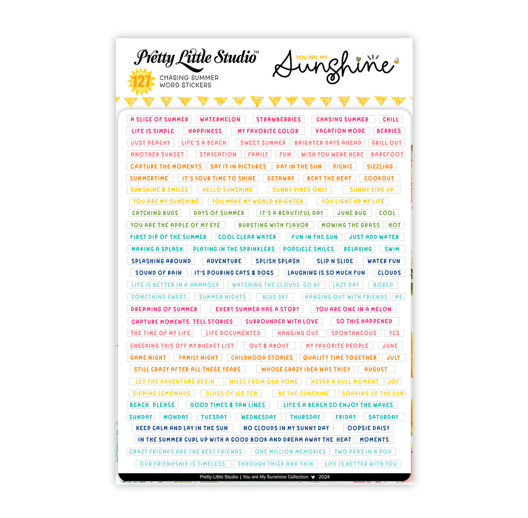 You Are My Sunshine Collection | Chasing Summer | White Stickers