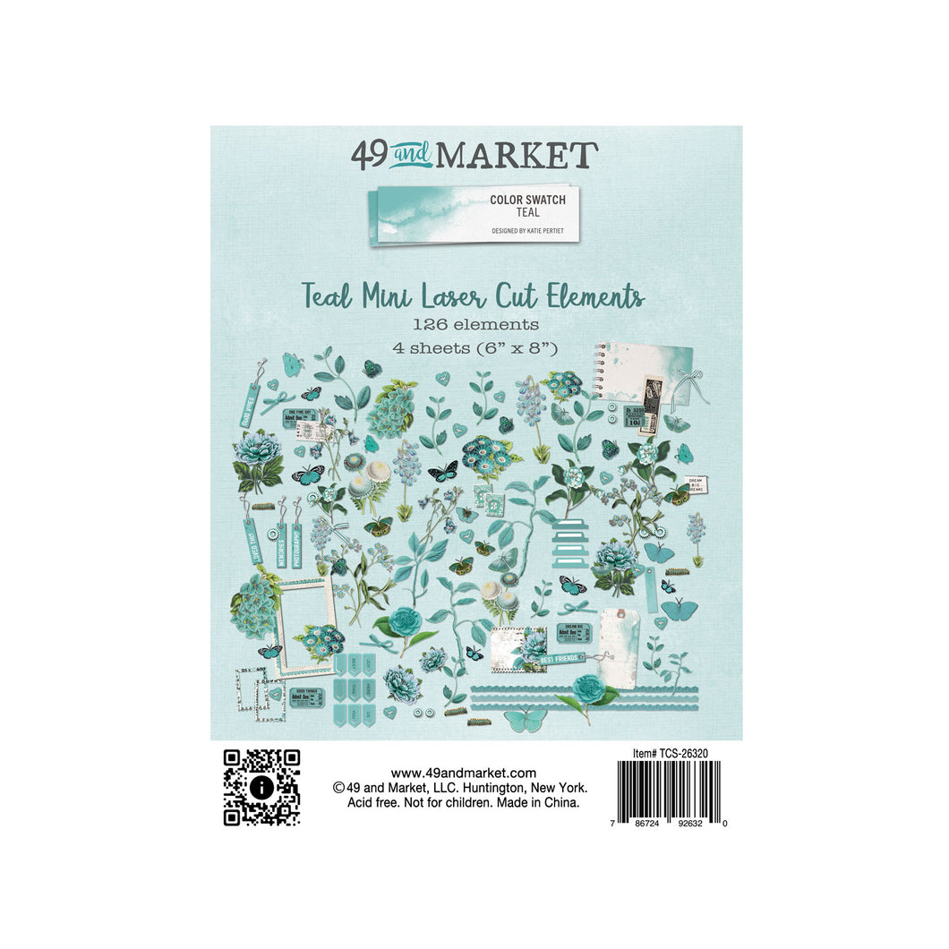 49 & Market Color Swatch Mini Laser Cut Outs - Teal