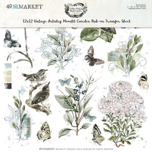 49 & Market | Vintage Artistry Moonlit Garden Collection | 12x12 Rub-Ons