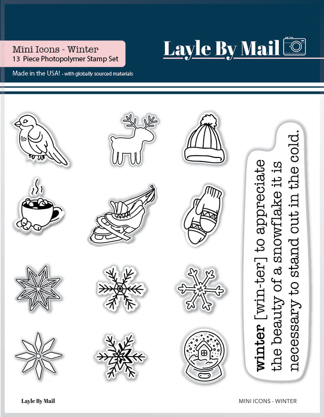 List Builder - Mini Icons - Winter 3x3 Stamp Set