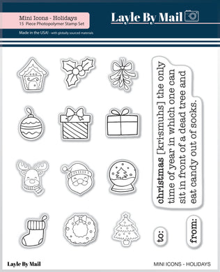 List Builder - Mini Icons - Holiday 3x3 Stamp Set