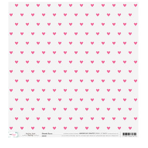 Pink Hearts 12x12 Printed Clear Acetate