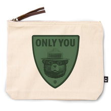 Load image into Gallery viewer, Smoky Bear Only You | Go Bag Canvas Zipper Pouch