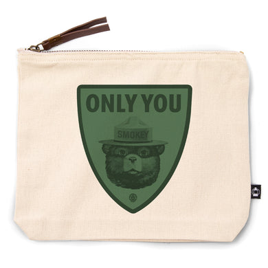 Smoky Bear Only You | Go Bag Canvas Zipper Pouch