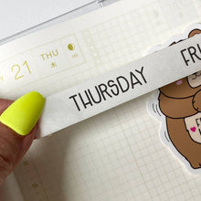 Load image into Gallery viewer, Cute Handwritten Day of the Week Washi Tape