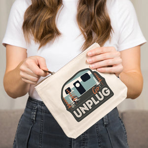 Go Unplug Retro Camper | Go Bag Canvas Zipper Pouch