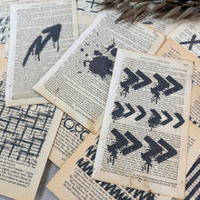Load image into Gallery viewer, Mark Making Vintage Book Page Pack- Collage and Journal Supplies