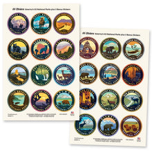 Load image into Gallery viewer, National Parks 66 Piece Vinyl Sticker Set - Mini CIRCLES