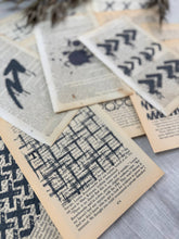 Load image into Gallery viewer, Mark Making Vintage Book Page Pack- Collage and Journal Supplies