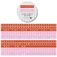 Load image into Gallery viewer, Embossed Letters Kiss Cut PET Tape - Red and Pink