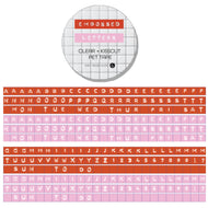 Embossed Letters Kiss Cut PET Tape - Red and Pink