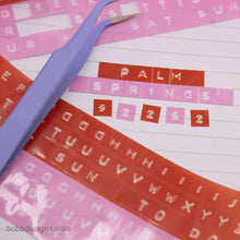 Load image into Gallery viewer, Embossed Letters Kiss Cut PET Tape - Red and Pink