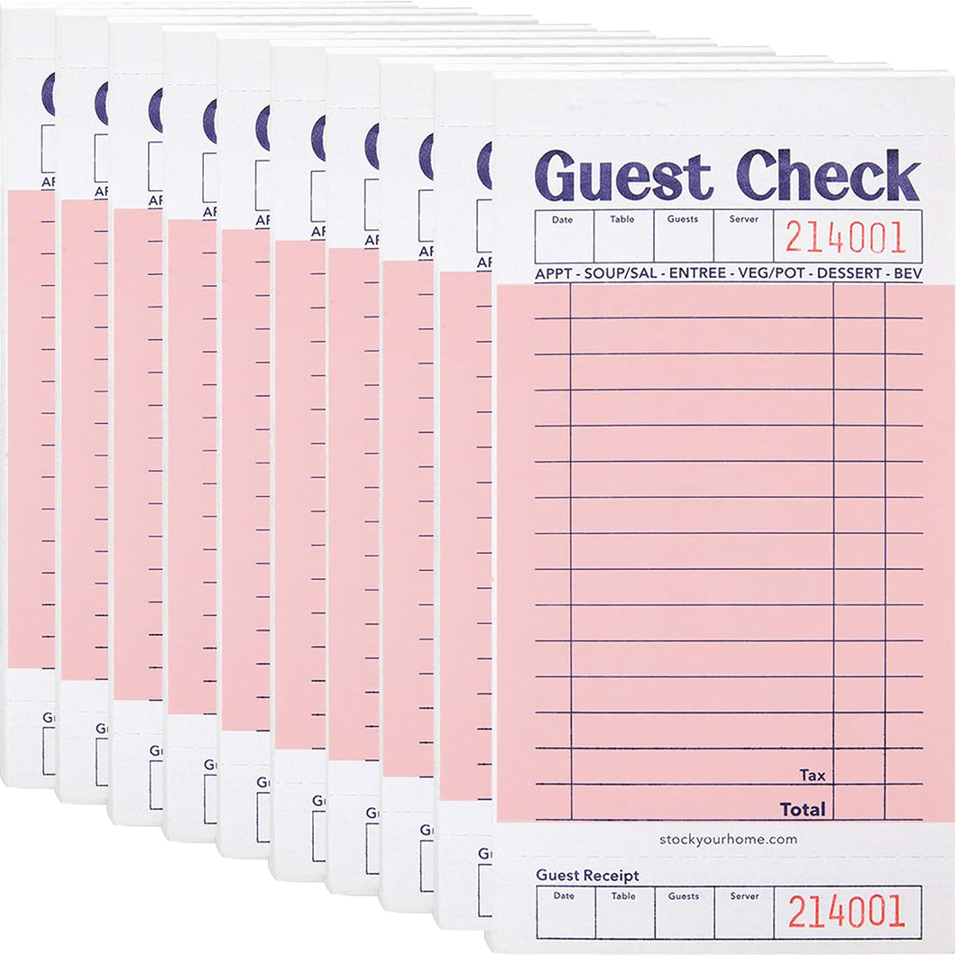 Light Pink Guest Checks - 10 Pack