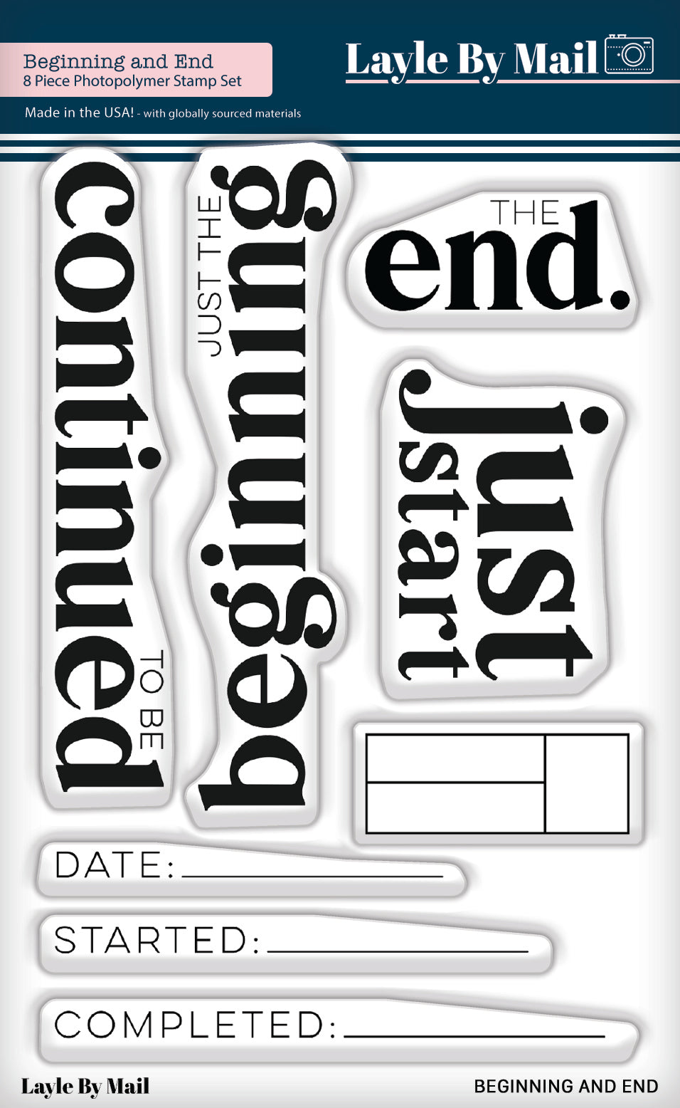 Beginning & End 4x6 Stamp Set