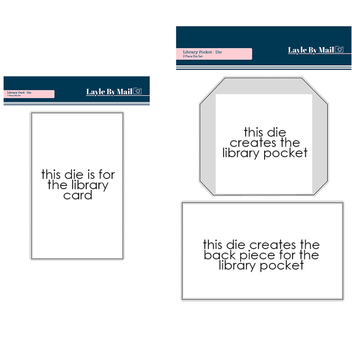 library card sleeve Library Card Die & Library Pocket Metal Dies Bundle