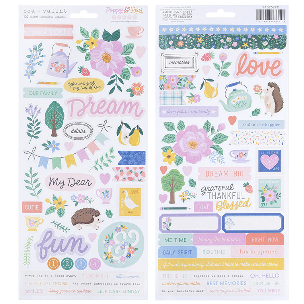 Poppy & Pear Collection - 6x12 Stickers