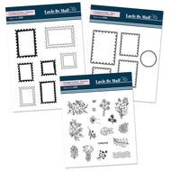 Postage Builder Frames & Flower Stamps & Metal Die Bundle