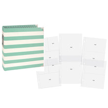 Load image into Gallery viewer, 6x8 Robin&#39;s Egg Striped Designer Binder + Pocket Pages