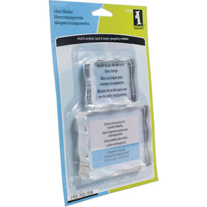2 Piece Rectangle Clear Acrylic Stamping Block Set