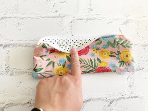 Pink Floral Pencil Pouch