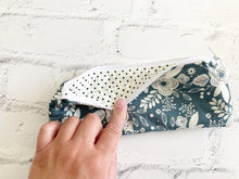 Load image into Gallery viewer, Blue Floral Pencil Pouch