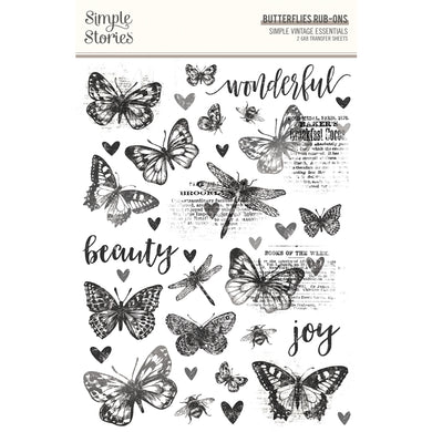 Simple Vintage Essentials Butterflies Rub Ons