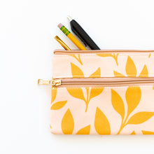 Load image into Gallery viewer, Tangerine  Leaves Pencil Pouch