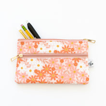 Load image into Gallery viewer, Orange Daisy Patch Pencil Pouch